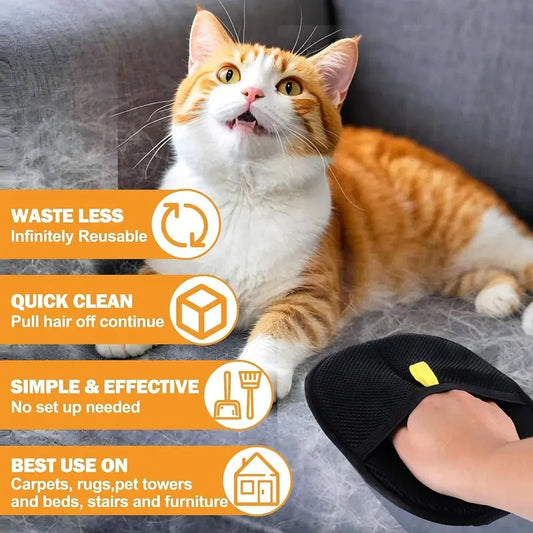 Pet Hair Remover Gloves (Pack of 2)